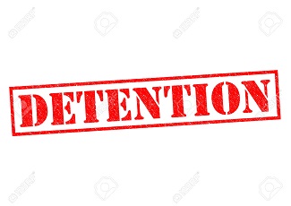 DETENTION red Rubber Stamp over a white background.